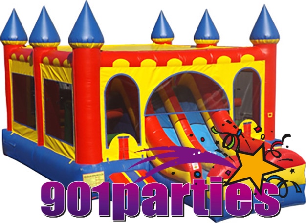 $375 - 
$50 NON REFUNDABLE DEPOSIT - 8’ FOOT DUAL LANE DRY SLIDE BOUNCER OBSTACLE COURSE  COMBO RENTAL IN MEMPHIS